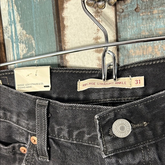 Levi's ribcage straight ankle black button fly Jeans - Picture 4 of 15